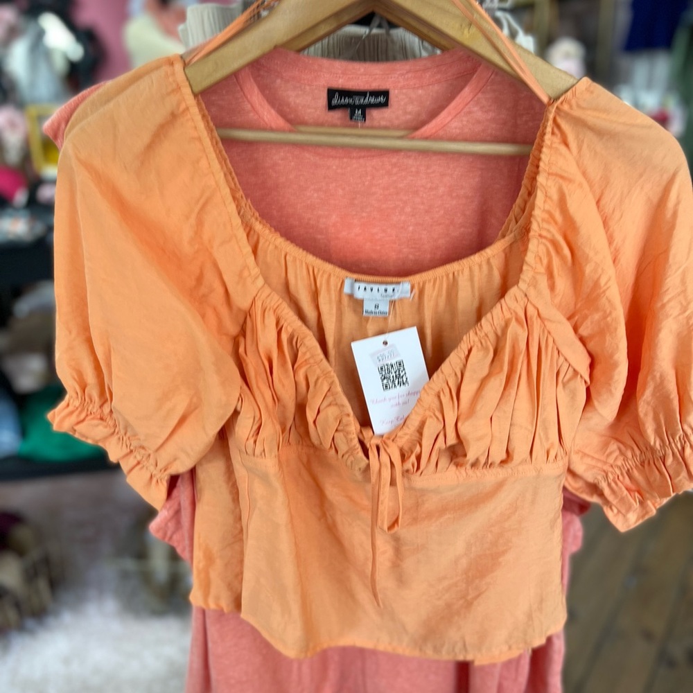 Orange crop dressy top
